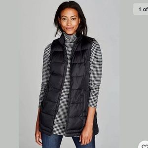 Cute long J.Jill quilted down puffer vest 🖤 Large Tall 🖤 Perfect w/ leggings